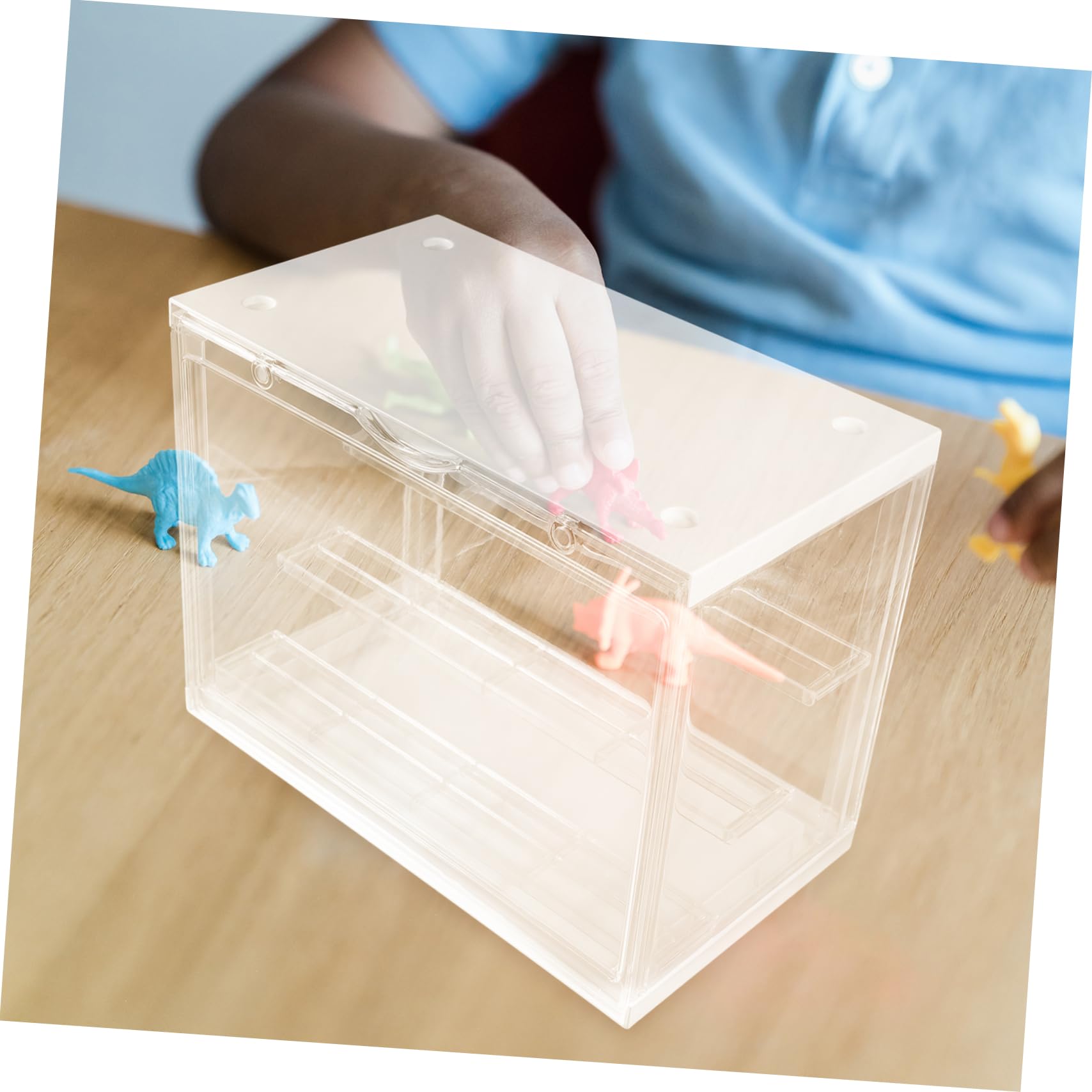 Cabilock Durchsichtige Aufbewahrungsbox aus Abs mit 3-lagigem Design Stapelbar und Einfacher Zugriff Kunststoffbox für Modell und Actionfiguren zur Heimdekoration