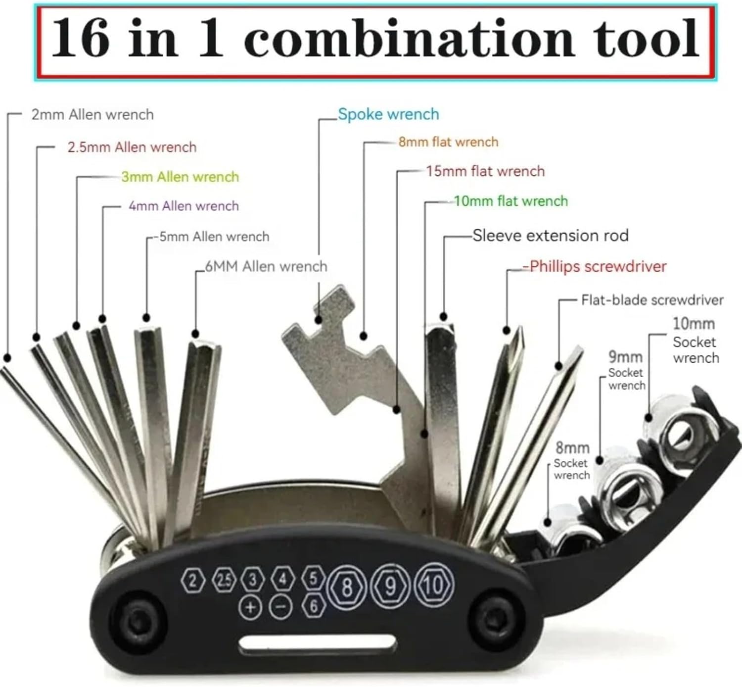 Suitable for VE&RS&YS 650 Ve&rs&ys 650 motorcycle multi-tool portable repair screwdriver set tool accessories (Blue)