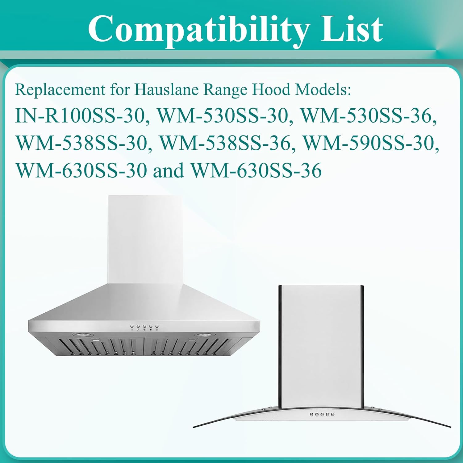6 Pack Range Hood Filter Replacement for Hauslane Models IN-R100SS-30, WM-530SS-30, WM-530SS-36, WM-538SS-30, WM-538SS-36, WM-590SS-30, WM-630SS-30 and WM-630SS-36, Compare to Part# CFI001 & CFI007