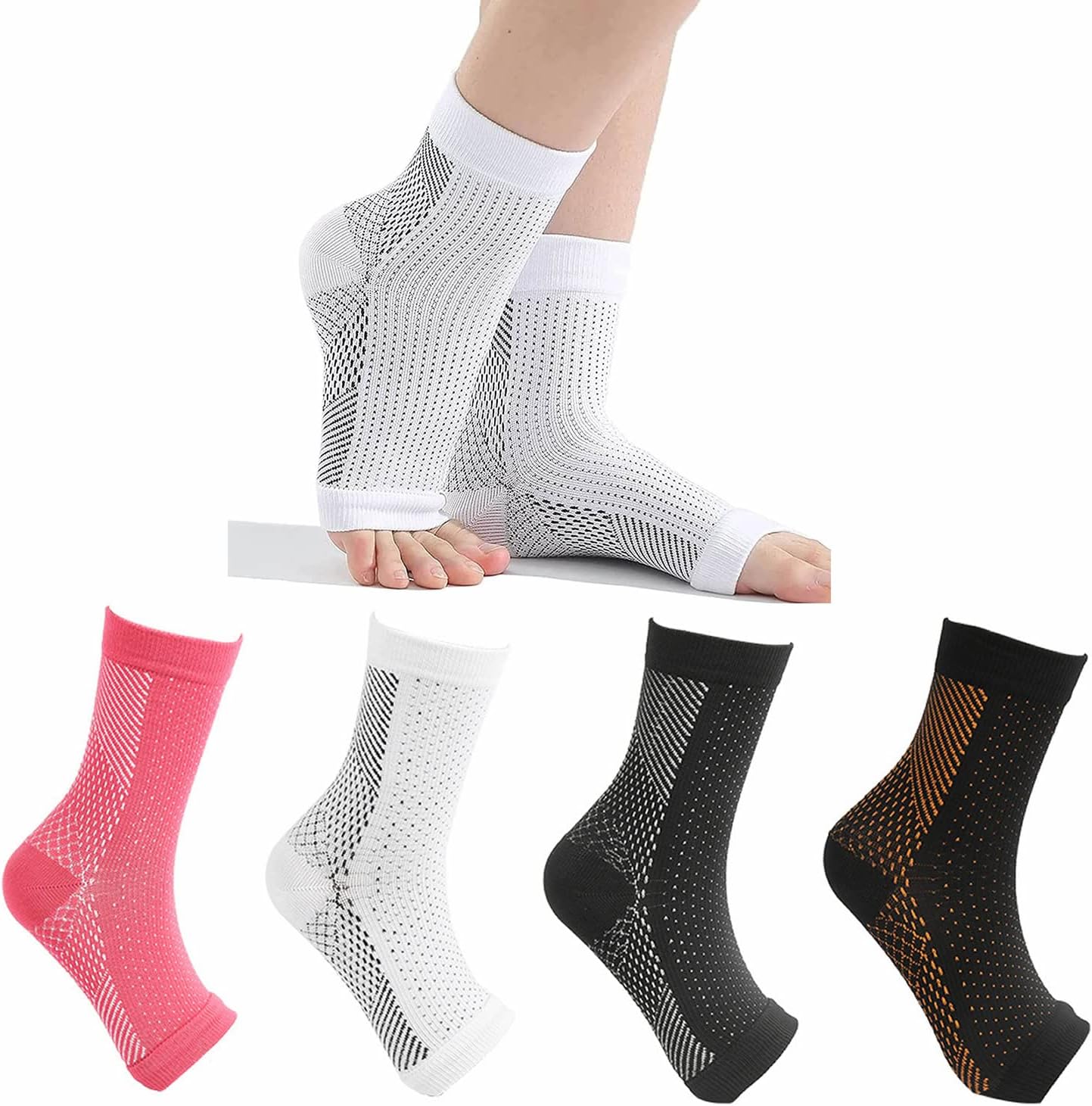 Neuropathy Socks for Women and Men, 4 Pairs Soothe Compression Socks