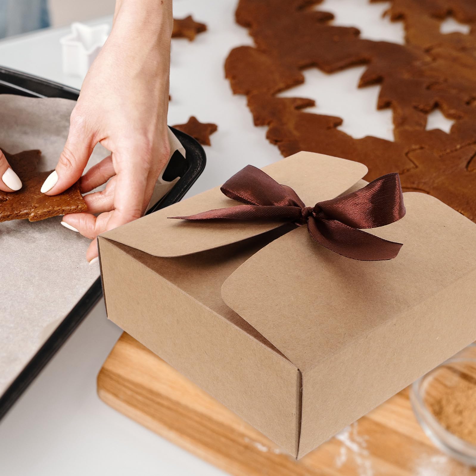 Alasum Scatole Regalo Kraft in Carta 20 Pezzi Quadrate Leggere ed Ecologiche per Festa Nuziale e Confezioni Bomboniere Eleganti