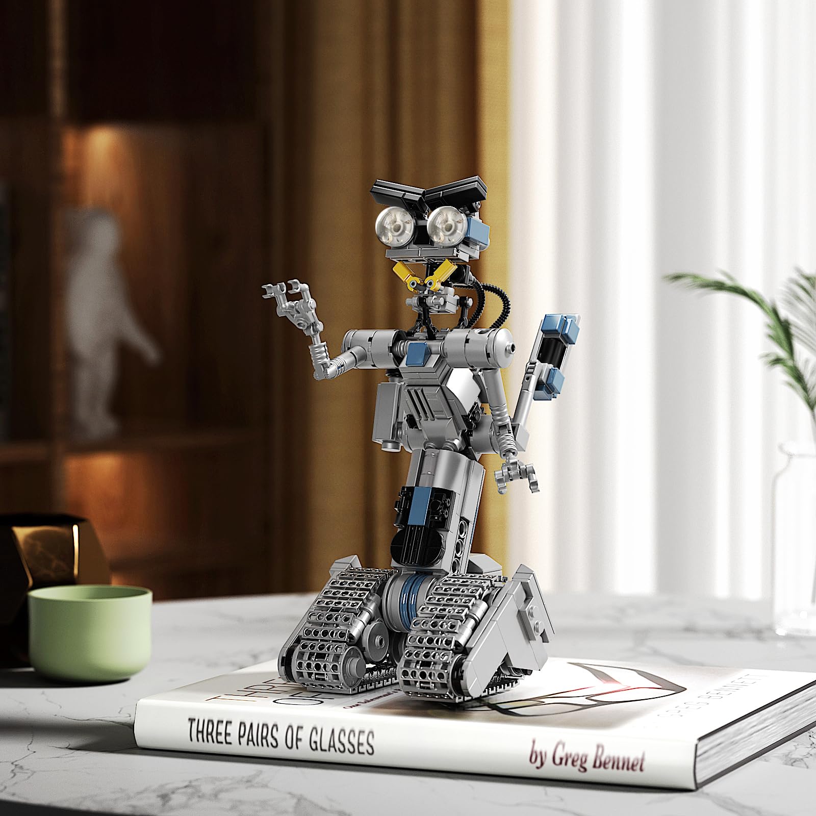 Johnny 5 robot giocattolo da costruzione per ragazzi e ragazze, robot Mecha, compatibile con Lego, Educare STEM dai 6 anni, Halloween (386 pezzi), F-C9225Y01
