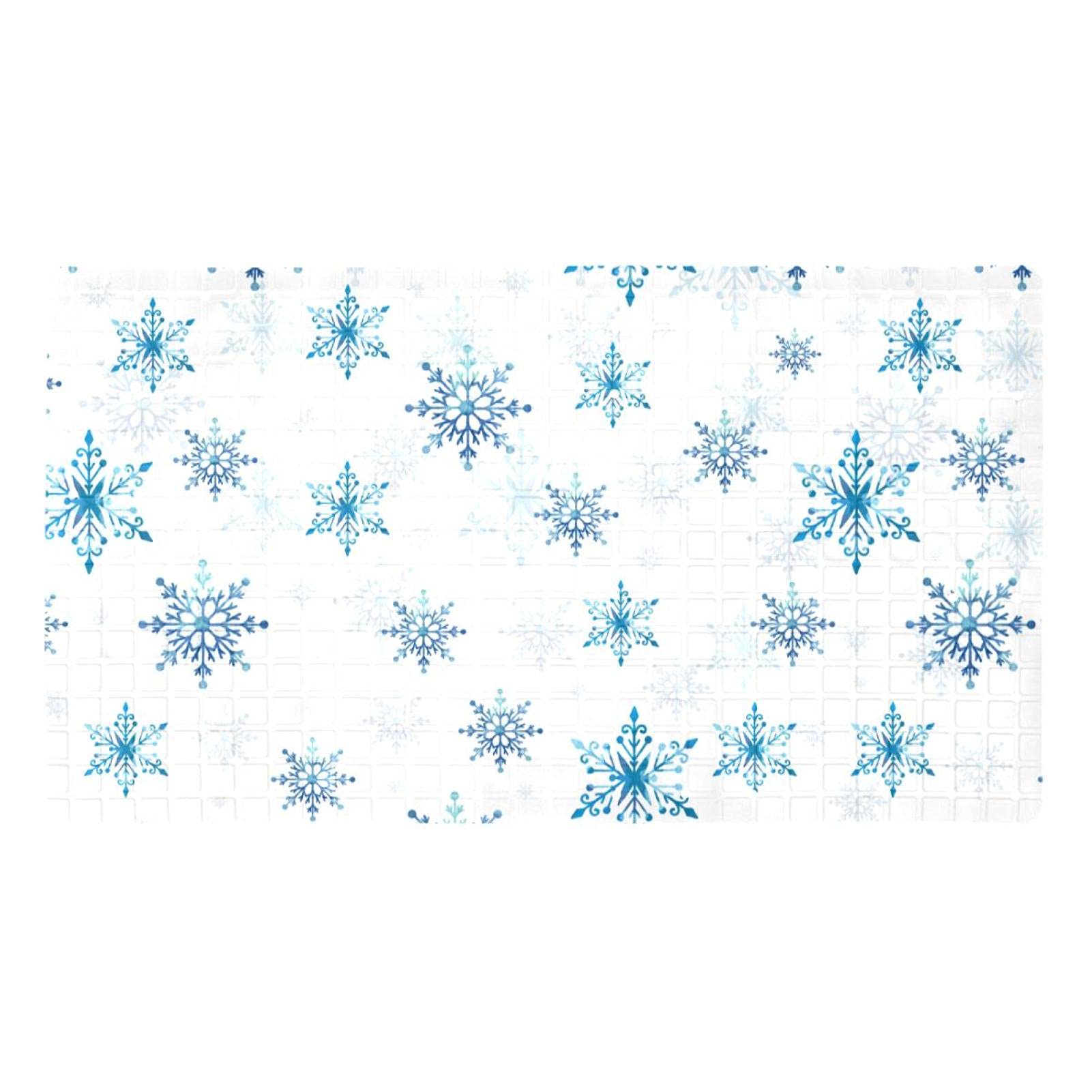 Tapis de bain flocon de neige bleu pour éviter les glissades dans la douche