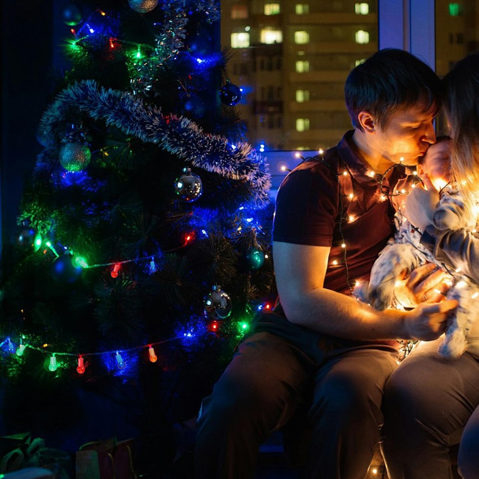 Guirlande Lumineuse Flocon De Neige LED De Noël, Guirlande De 34 Pieds Avec 2 Modes, Guirlande Lumineuse LED à Piles Pour Intérieur Extérieur, Guirlande Lumineuse Chaude Pour Fête à La Maison, Mariage