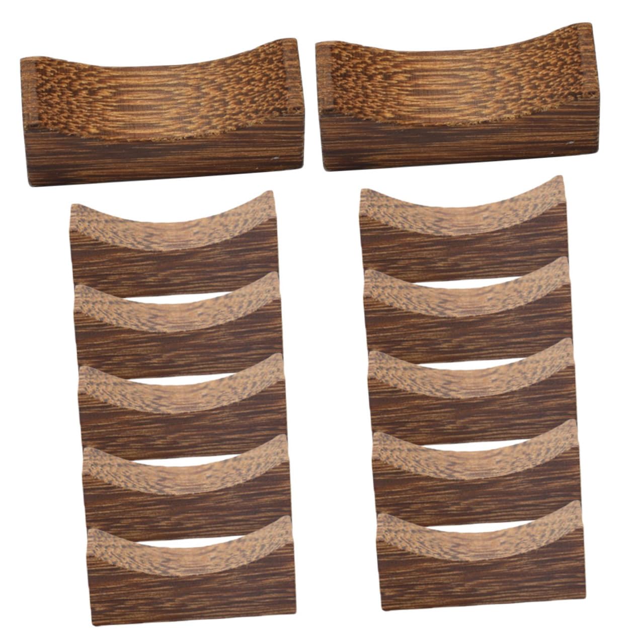 HEALLILY Chopstick Rest Holders 12 Pack Wood Fork Rest for Kitchen Japanese Style Stand