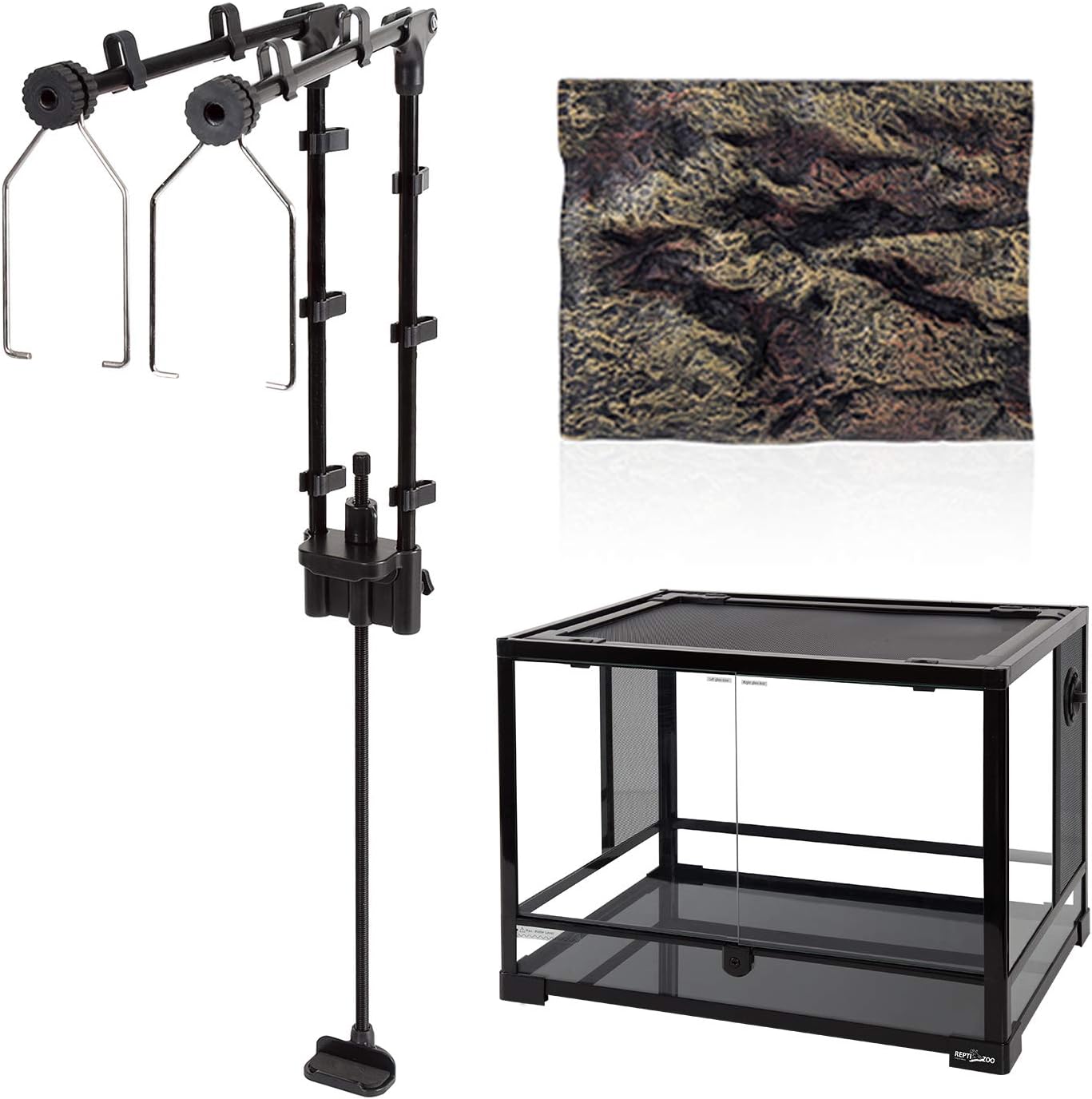 REPTI ZOO Reptile Dual Lamp Stand and 34 Gallon Large
