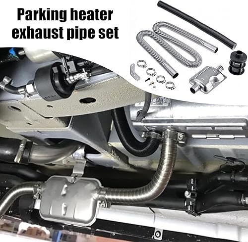 Miniatura 3 de VASDEV Disel Heater Exhaust Silencer Muffler, Oil Heater Exhaust Pipe, Parking Air Heater Exhaust Pipe, Stainless Steel Exhaust Hose, 150cm