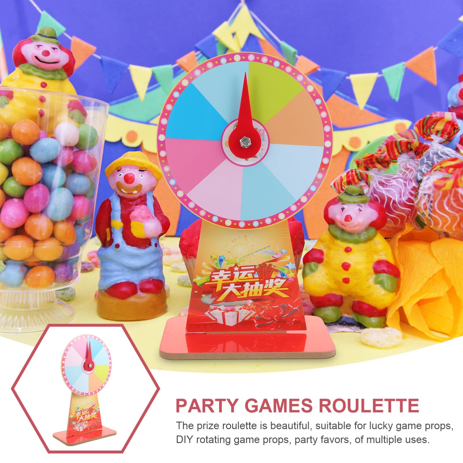 EXCEART Ruota dei premi con supporto da tavolo Rouletterad Vuoto per Carnevale E Fiere Vinci Il Gioco d'azzardo Puntello 20 cm