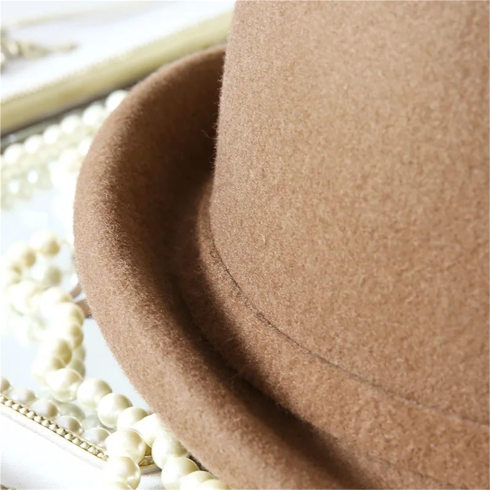 Cappello Donna Invernale Cappello da Donna in Lana Invernale in Feltro Caldo Fedora Cappello da Cloche Asimmetrico Formale da Festa Femminile(Wine Red)