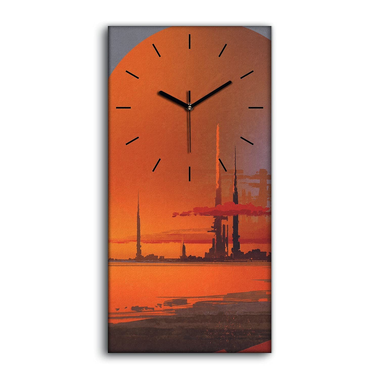 Fini le bruit avec cette horloge silencieuse 30x60cm motif désert de Mars