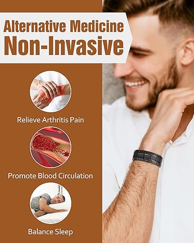 Miniatura 11 de Jecanori Pulsera de cobre para hombre, pulseras magnéticas de fuerza 3X para hombres