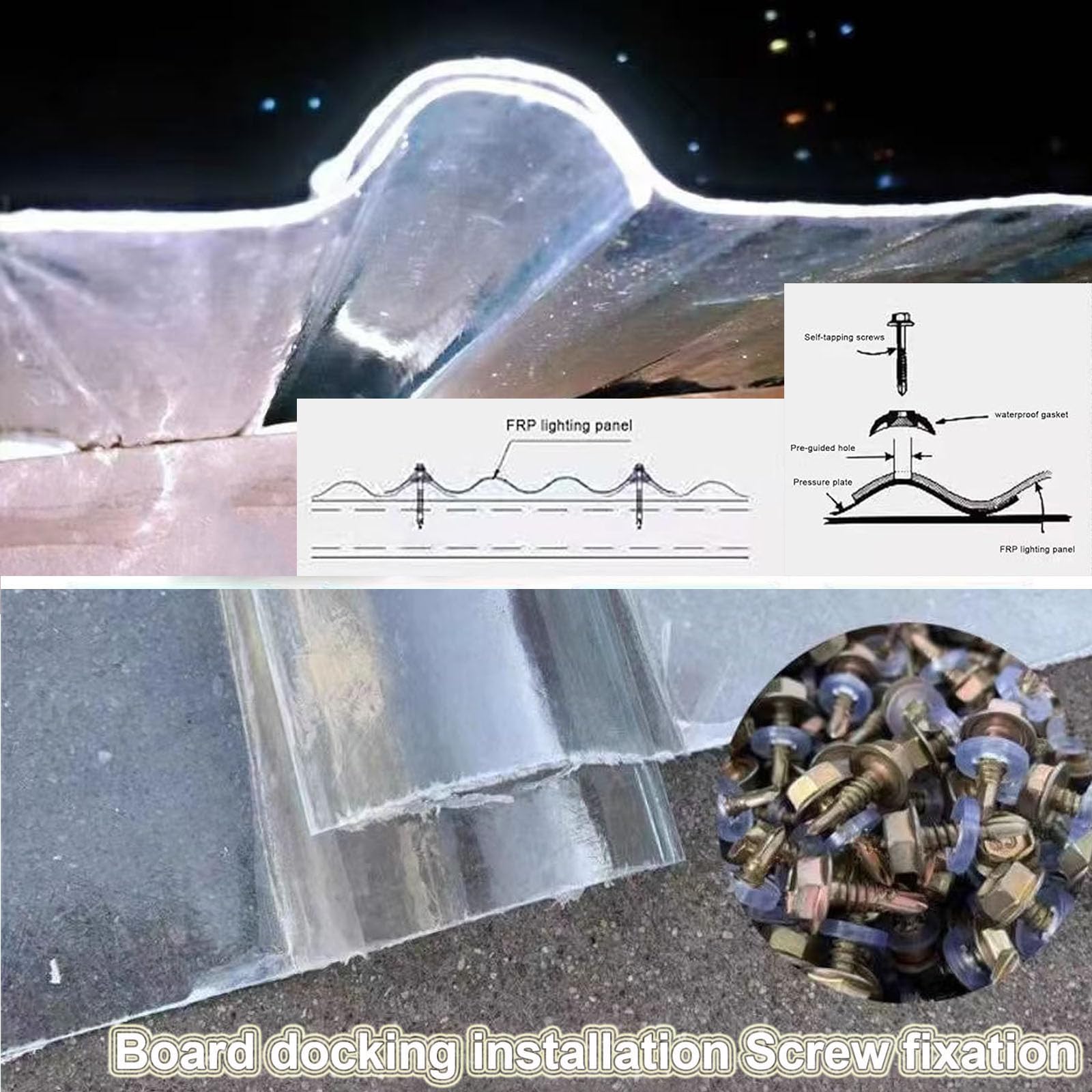 1.5mm Hojas De Techo Corrugado,Paneles Para Tejado Resistentes Al Impacto,Placa De Iluminación Natural De Fibra De Vidrio,FRP Con Resistencia A Los Rayos UV,Chapa Tejado (0.9×1.7m,1pcs)