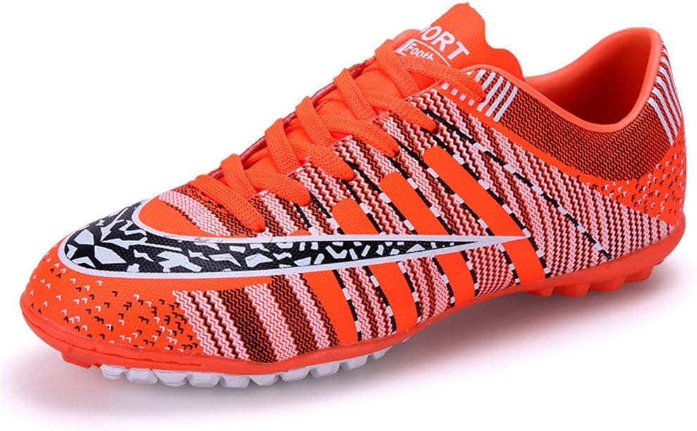 Poll Verll Men 's Children Neutral Low Side Outdoors Soccer Shoes Casual Strip Football Training Shoes (7UK/41EU=260MM, Orange-004)