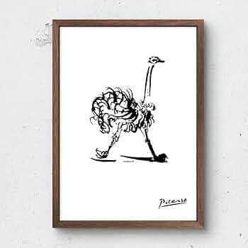 無印良品　［ＩＤＥＥ］アートポスター　ピカソ　ダチョウ　黒色額 IDEE］アートポスター ピカソ ダチョウ 黒色額 | 無印良品