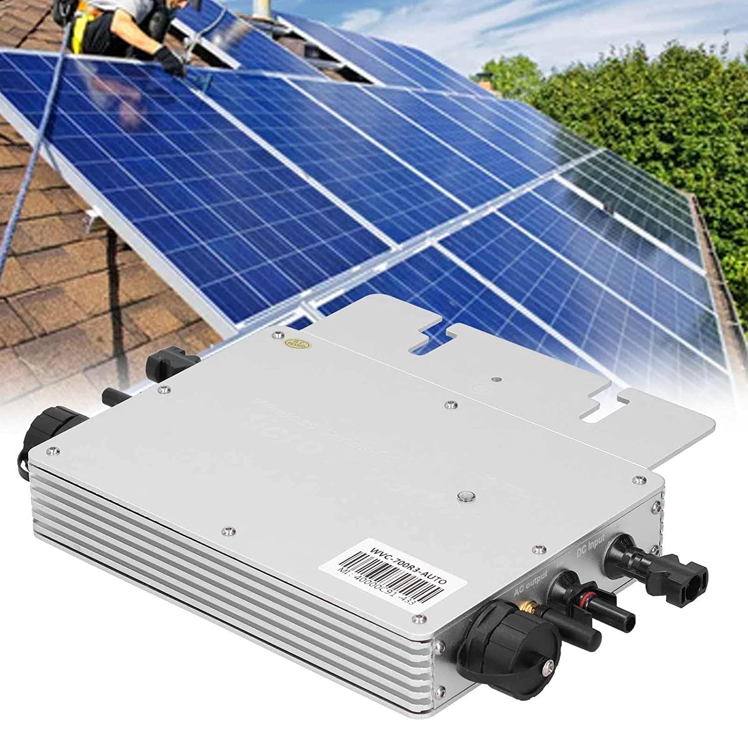 Solar Inverter 700W Micro Inverter Solar Grid Tie Inverter, IP65 Impermeabile Controllo WiFi DC 22-60V A AC 230V Micro Inverter Identificazione Automatica Solare 120/230V