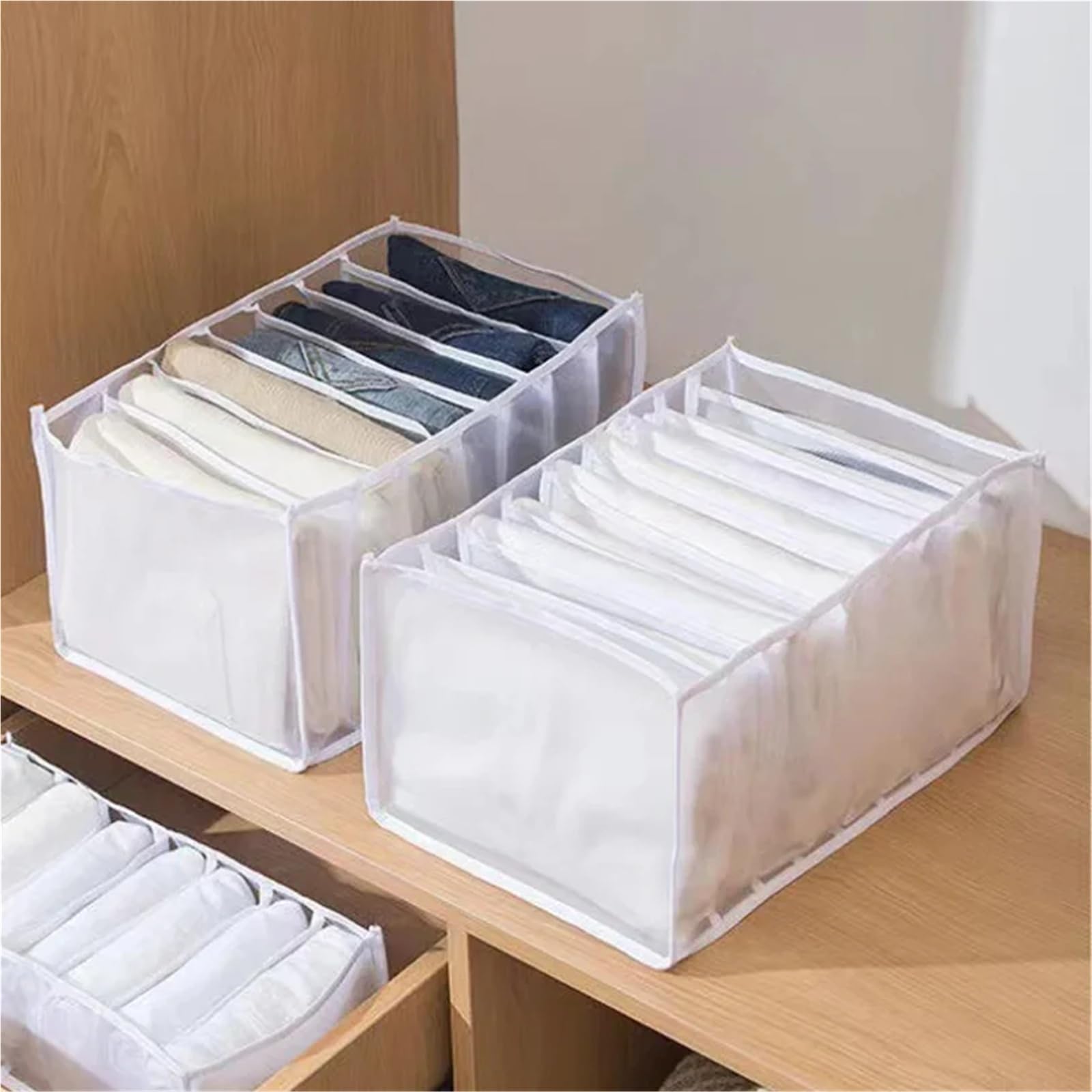 MRKU Boîte de Rangement pour sous-vêtements, Chaussettes et Soutiens-Gorge, Lavable, pour Placard, Pantalons, Foulards, Jeans et vêtements.