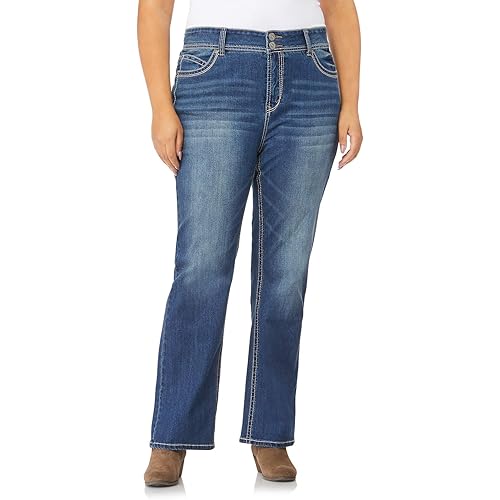 WallFlower Luscious Curvy Bootcut Jeans for Women Mid-Rise Insta Stretch Denim in Petite, Midsize, Plus Size, Juniors Jeans