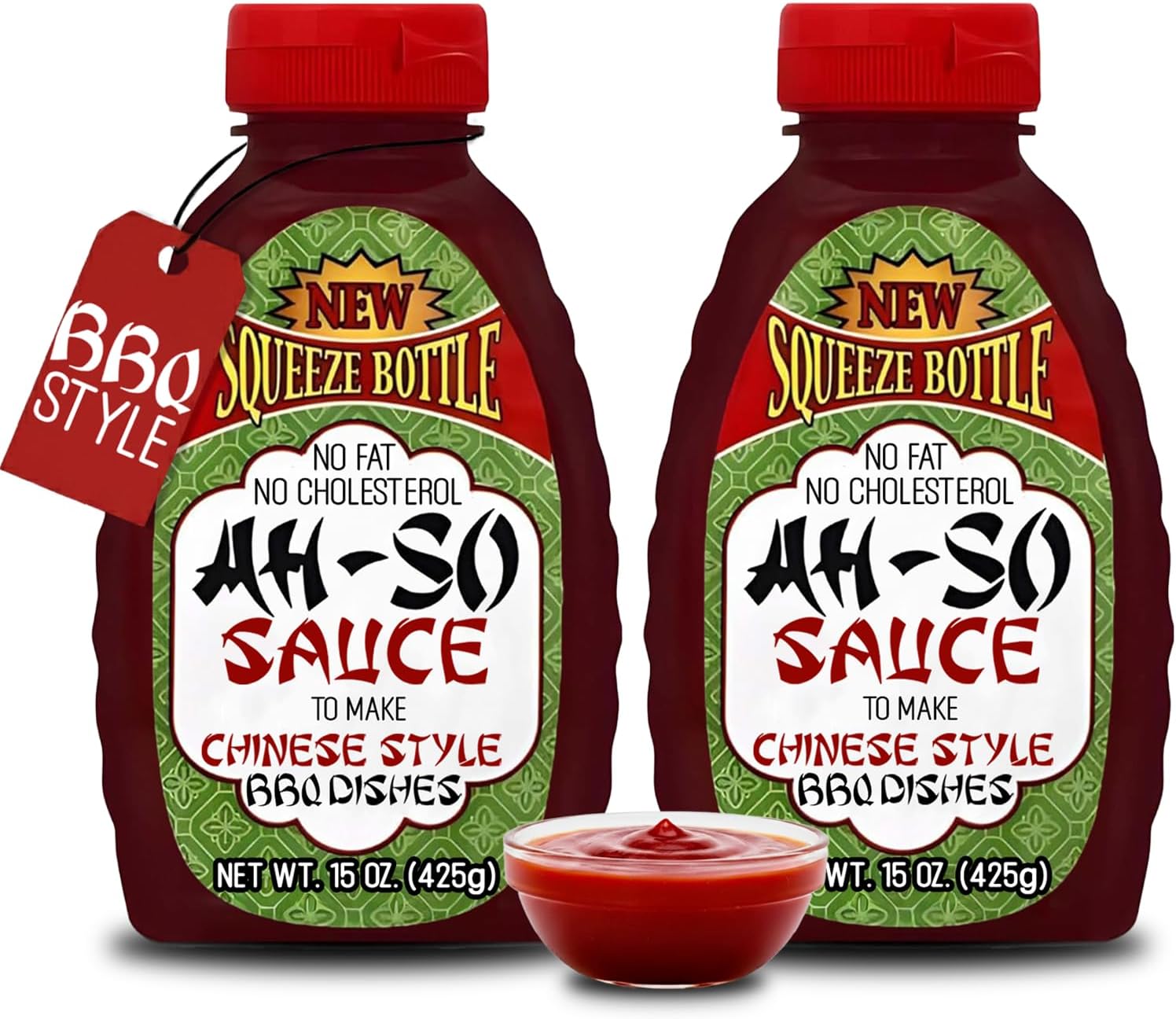 Ah-So Chinese-Style BBQ Sauce, Red Rib – 2 Pack (2 × 15 oz Squeeze Bottles) | Sweet & Tangy Spare Rib Marinade & Glaze for Pork, Chicken & Wings; Classic Takeout Flavor.