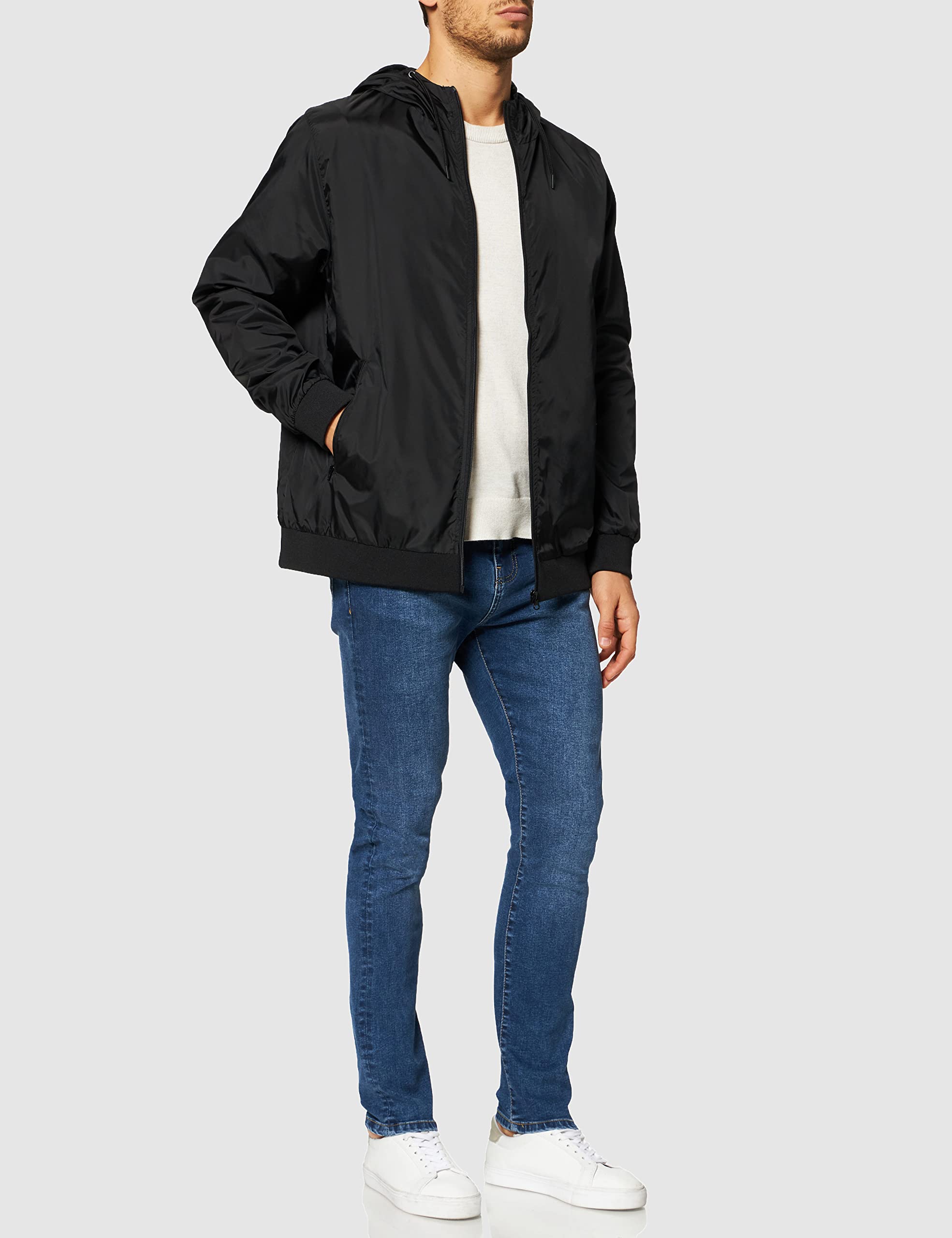 Urban Classics Impermeable Hombre Cortavientos Negro