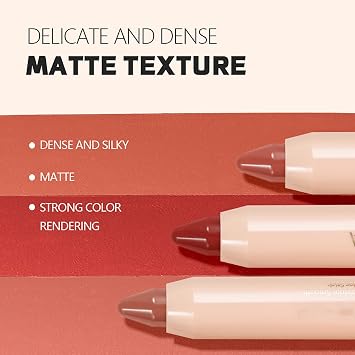 Ultra Matte Crayon Lipstick for Women, Waterproof Moisturizing Creamy Lipstick Pen Long Lasting Full Lip Liner,Smooth Long Wear Lip Color Velvet Lip Gloss,Sexy Non-Stick Red Lip Tint (#01)
