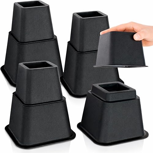 Vive Elevadores de cama resistentes (paquete de 4, 3 pulgadas), elevadores de muebles para sofá, mesa, escritorio, silla y dormitorio, elevadores de