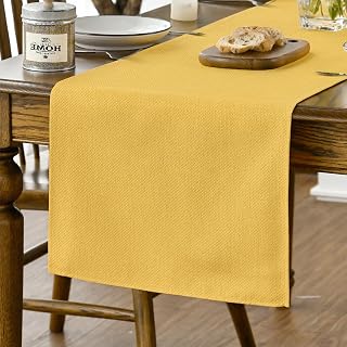 Artoid Mode Yellow Table Runner, Seasonal Summer Fall Washable Kitchen Dining Table Decoration for Home Party Decor 13x90 Inch