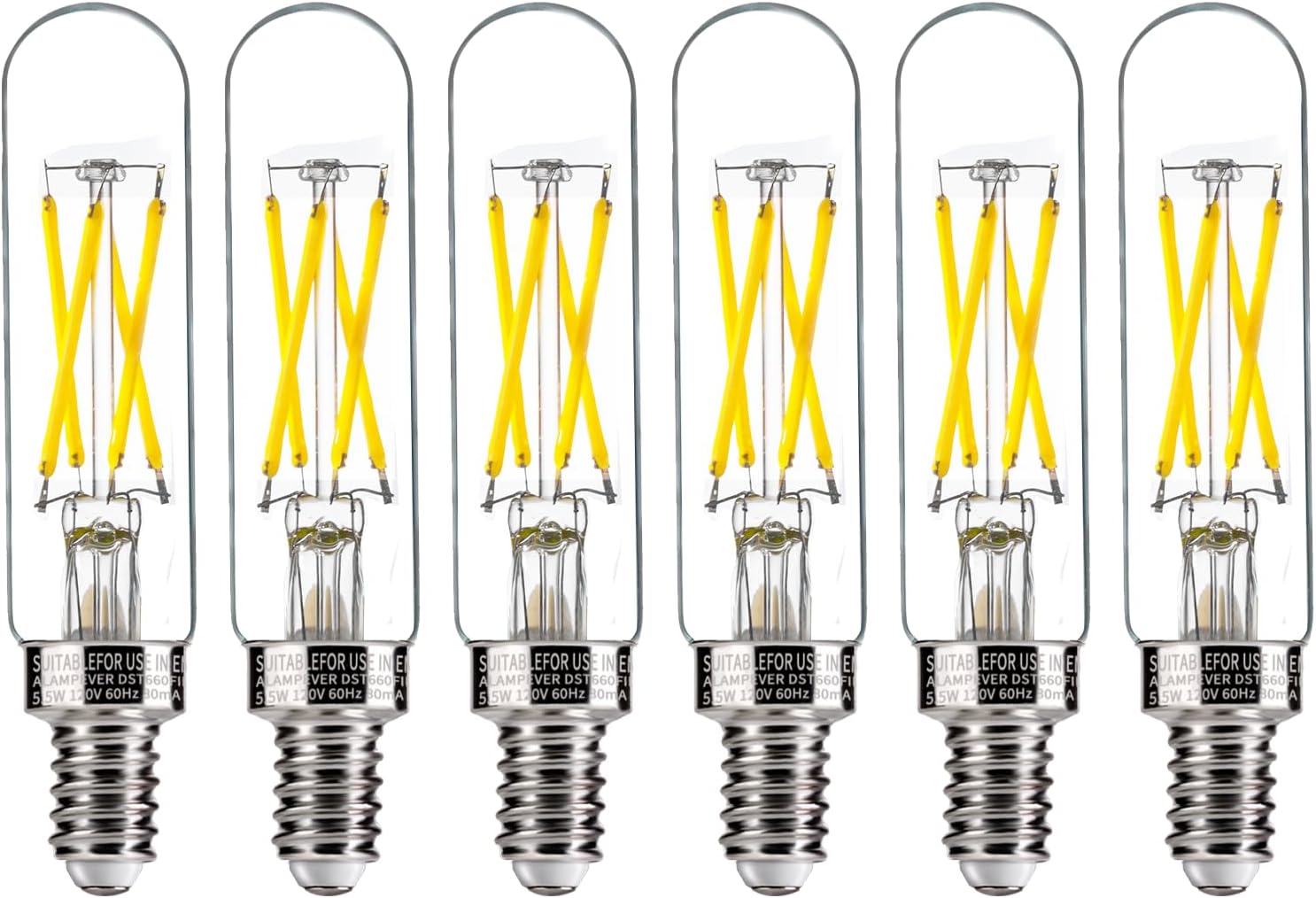 ALAMPEVER 5.5W (60W Equivalent) Dimmable T6 LED Edison Bulbs, E12