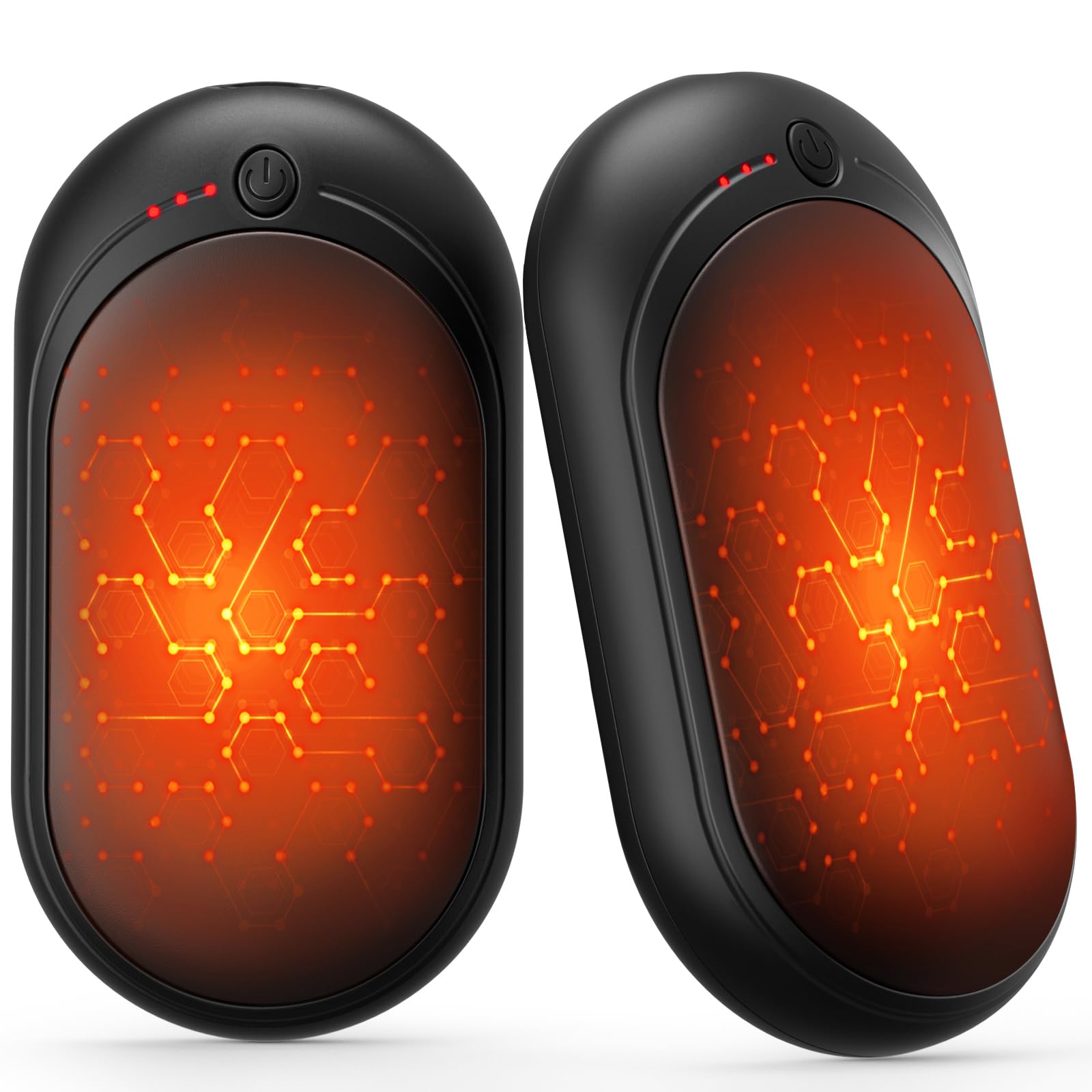 Hand Warmers Rechargeable, KNIFOD 2 Pack 6000mAh Portable Electric Handwarmers, Reusable USB Pocket Heater Great for Raynauds, Hunting, Golf, Camping, Christmas Outdoor, Women Mens Warm Gifts