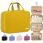 HOTOR Travel Toiletry Bag - Hanging Toiletry Bag for Women & Men, Makeup Bag/Big Comparment, Waterproof for Travel Accessories, Travel Essentials, Medium, Yellow