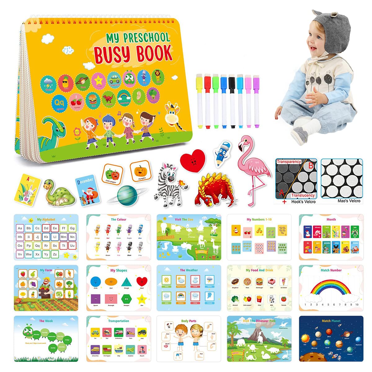 PATPAT® Montessori Busy Books for Kids, Autism Sensory Educational Toys, 15 Themes Busy Book for Toddlers 1-6 Boys & Girls, Preschool Activity Binder Learning Toys for Kids to Develop Learning Skills (B0BWH5NZLF) Amazon Price History, Amazon Price Tracker
