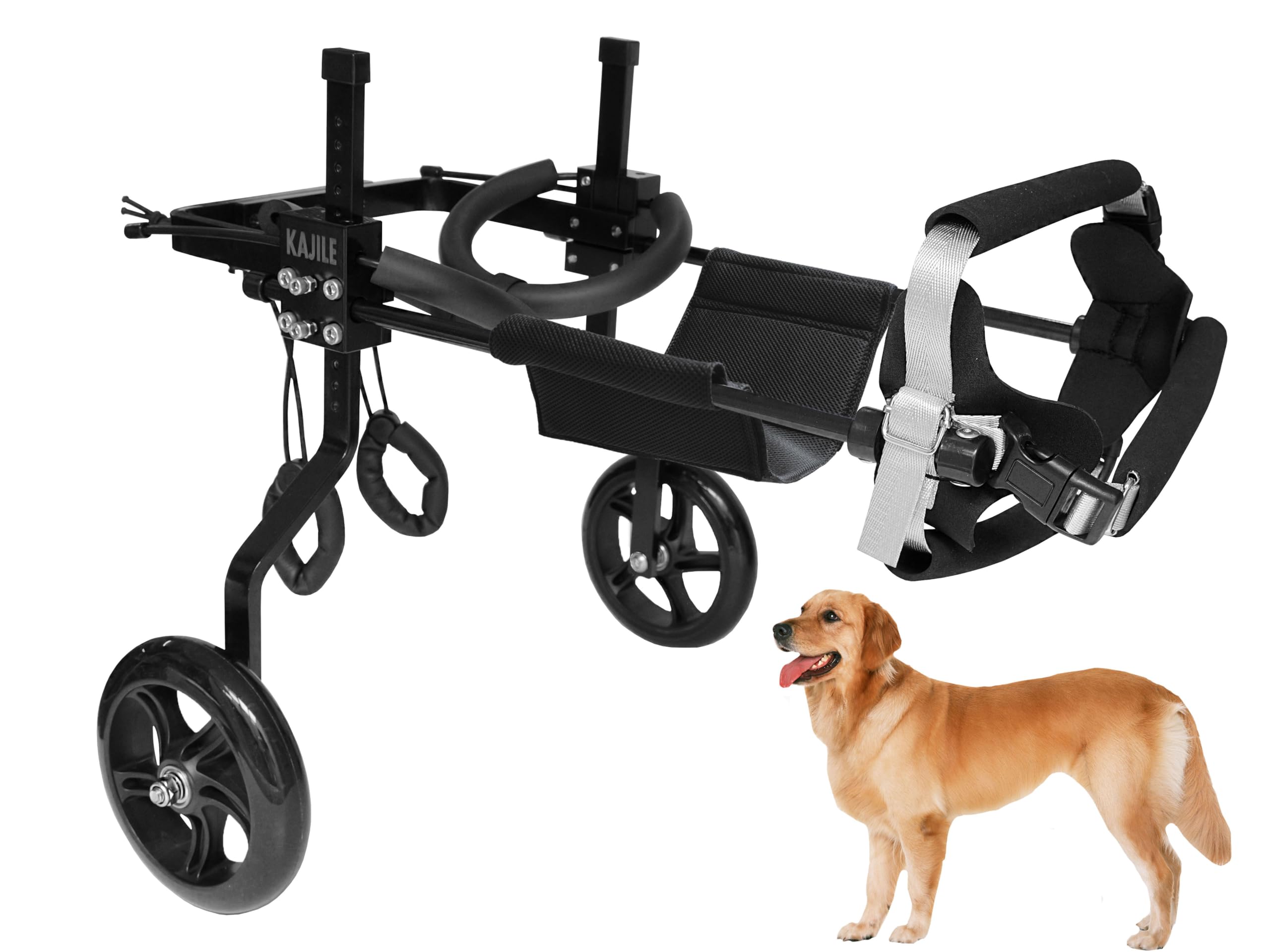 KAJILE Einstellbare Hunde-Rollstuhl,Haustier Cart,Handicap Hund Schwache Hinterbeine Rehabilitation Training,Fit Haustier Höhe 44-60cm,Haustier Breite 21-28cm,Haustier Länge 30-40cm,XL-1