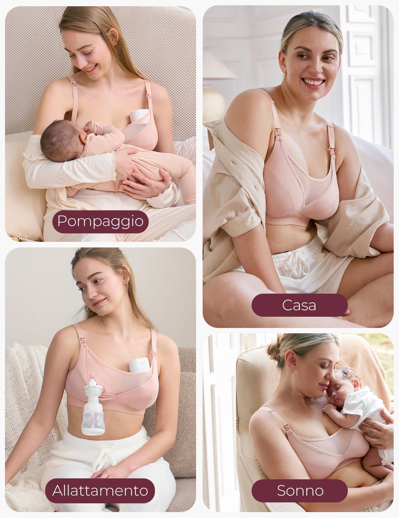 momcozy Reggiseno a Pompa, a Mani libere per 4C-8E, Comodo Reggiseno per Allattamento Taglie Forti, Pompe e Allattamento in Un