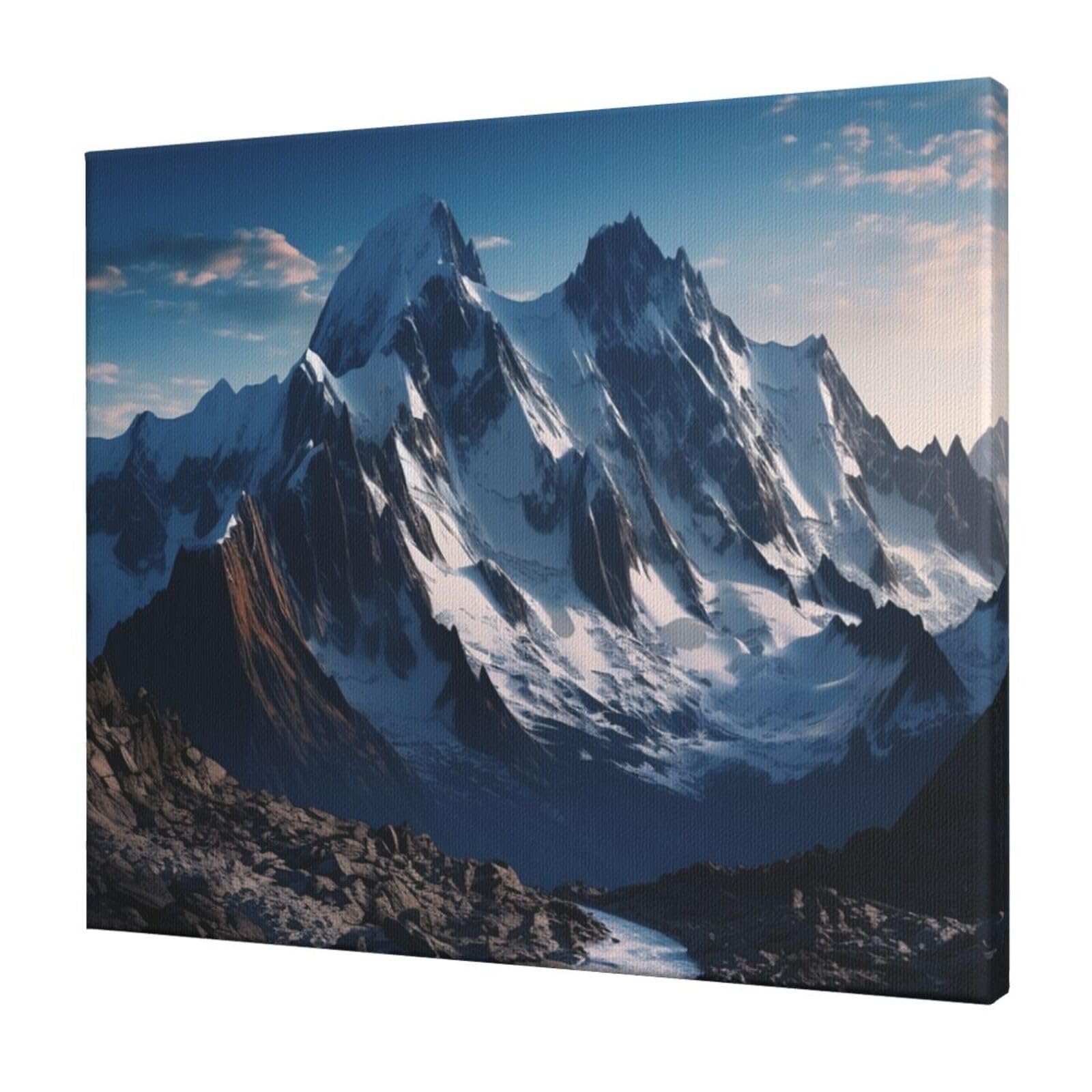 FodPand Melting Snow Mountain Canvas Wall Art for Living Room Wall Decor 20"x24" Modern Artwork Painting Pictures Hanging Canvas Prints Aesthetic Wall Art for Bedroom Bathroom Office Wallart Decor