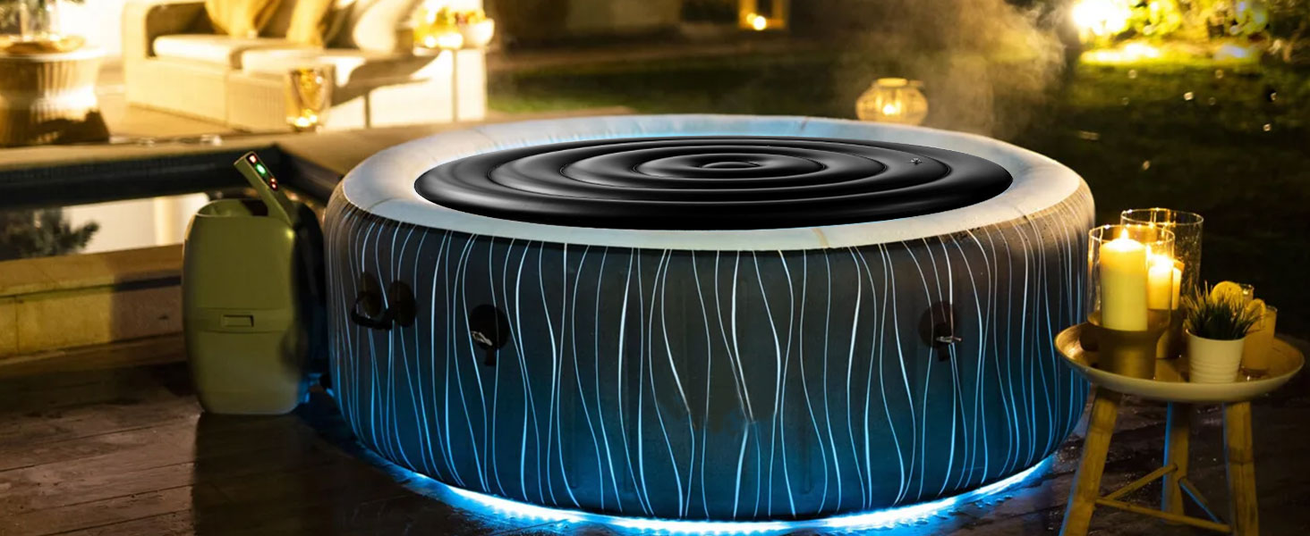 Cobertor Inflable Redondo para Jacuzzi 5.2 pies miniatura 7