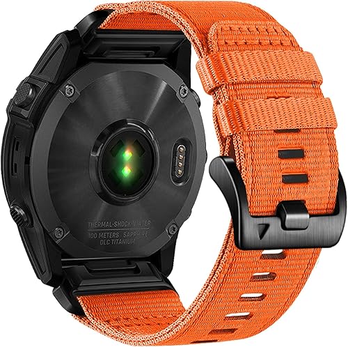 Miniatura 9 de Abanen Correas de reloj de nailon de 0.866 in de ajuste rápido mejoradas para Garmin Fenix 7  Fenix 6  Fenix 5  EPIX 2, correa de nailon tejida