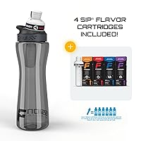Vista 2 de Cirkul 22oz. Plastic Water Bottle Starter Kit with Black Lid, 4 Energy Drink Mix Flavor Cartridges, Zero Calories and No Sugar