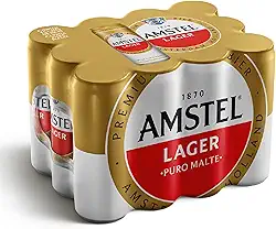 Amstel Cerveja Lager Puro Malte, Lata 350ml, Pack 12 Unidades