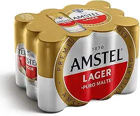 Amstel Cerveja Lager Puro Malte, Lata 350ml, Pack 12 Unidades