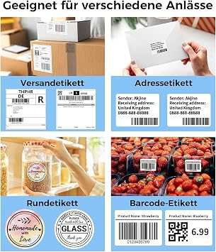 Phomemo Bluetooth DHL Label Printer Label Printer 4x6 Shipping Labels Printer Label Printer Thermal Printer for Barcode Amazon Etsy Shopify DHL DPD GLS FedEx Without Ink 241BT Black/White