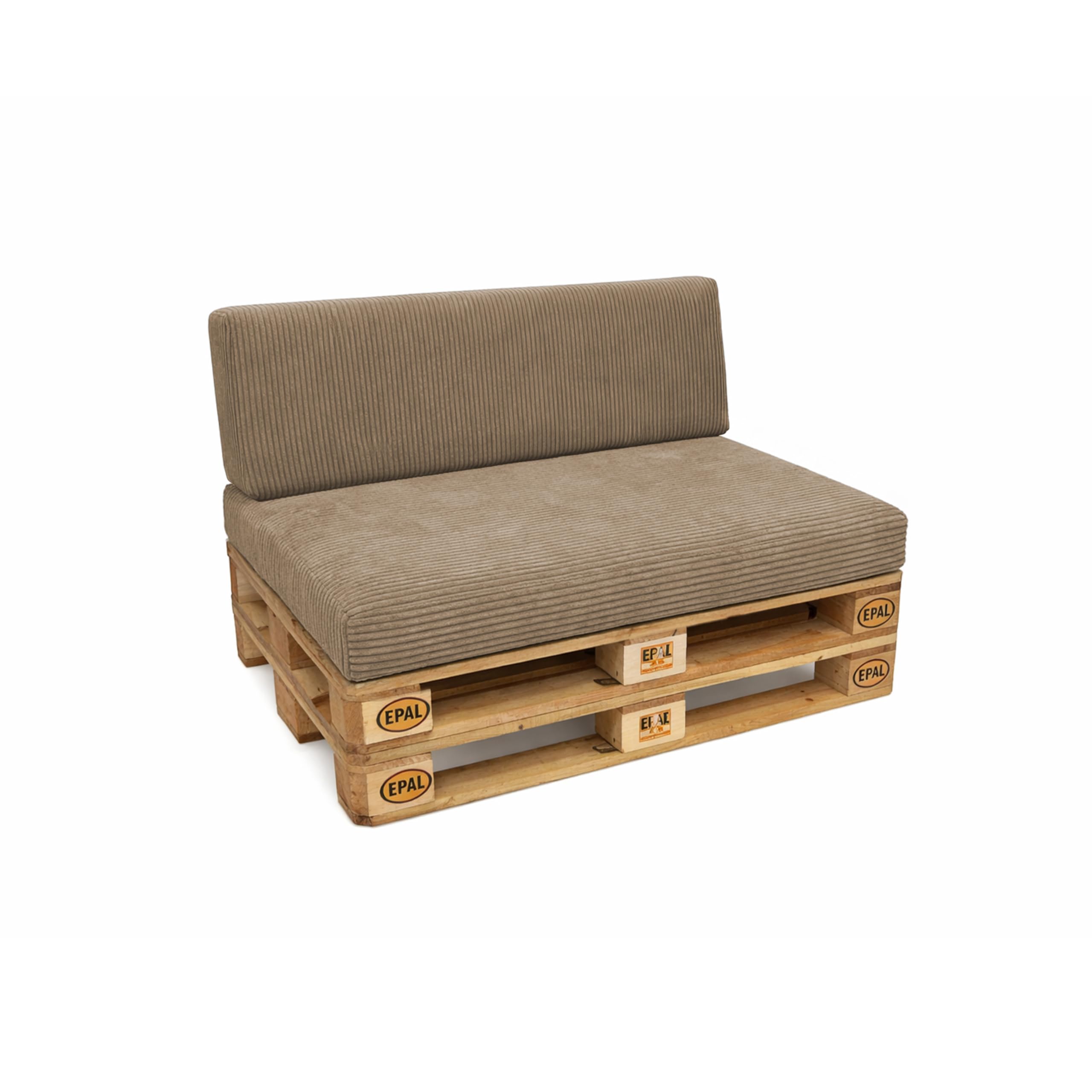 POKAR Euro Pallet Seating Set of 2: 1x seat cushion 120x80cm + 1x back cushion 120x40cm, cold foam, removable covers, Home Garden Furniture DIY, indoor outdoor pillow, without pallets, Beige — view 275