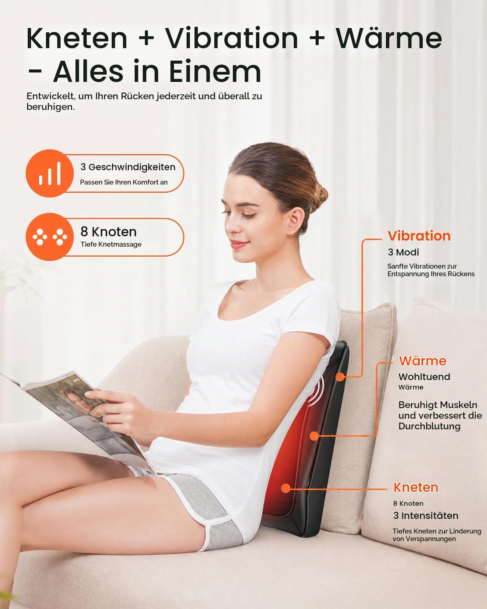 COMFIER Nackenmassagegerät, Shiatsu Massagegerät 4D Knet Rückenmassagegerät, Massagekissen für Nacken, Schulter Rücken, Geschenke für Männer, Frauen, Mama, Papa