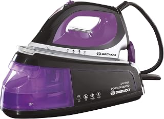 Daewoo 2400W 1.2L Steam Station Iron, Large Detachable 1.2L Water Tank, Ceramic Coated Soleplate, Steam Rate 40-60G Per Minute, Anti-Limescale Function, Temperature Adjustable