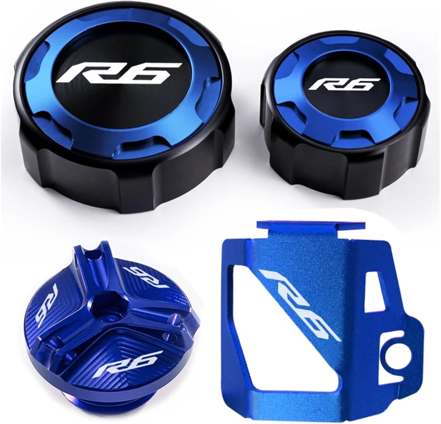 Motorcycle Brake Fluid Reservoir Cover Front and Rear Brake Fuel Tank Cap and Filler Cap Protection Accessories for R6 YZF R6 Yzfr6 YZF-R6 2010-2020 2021 2022