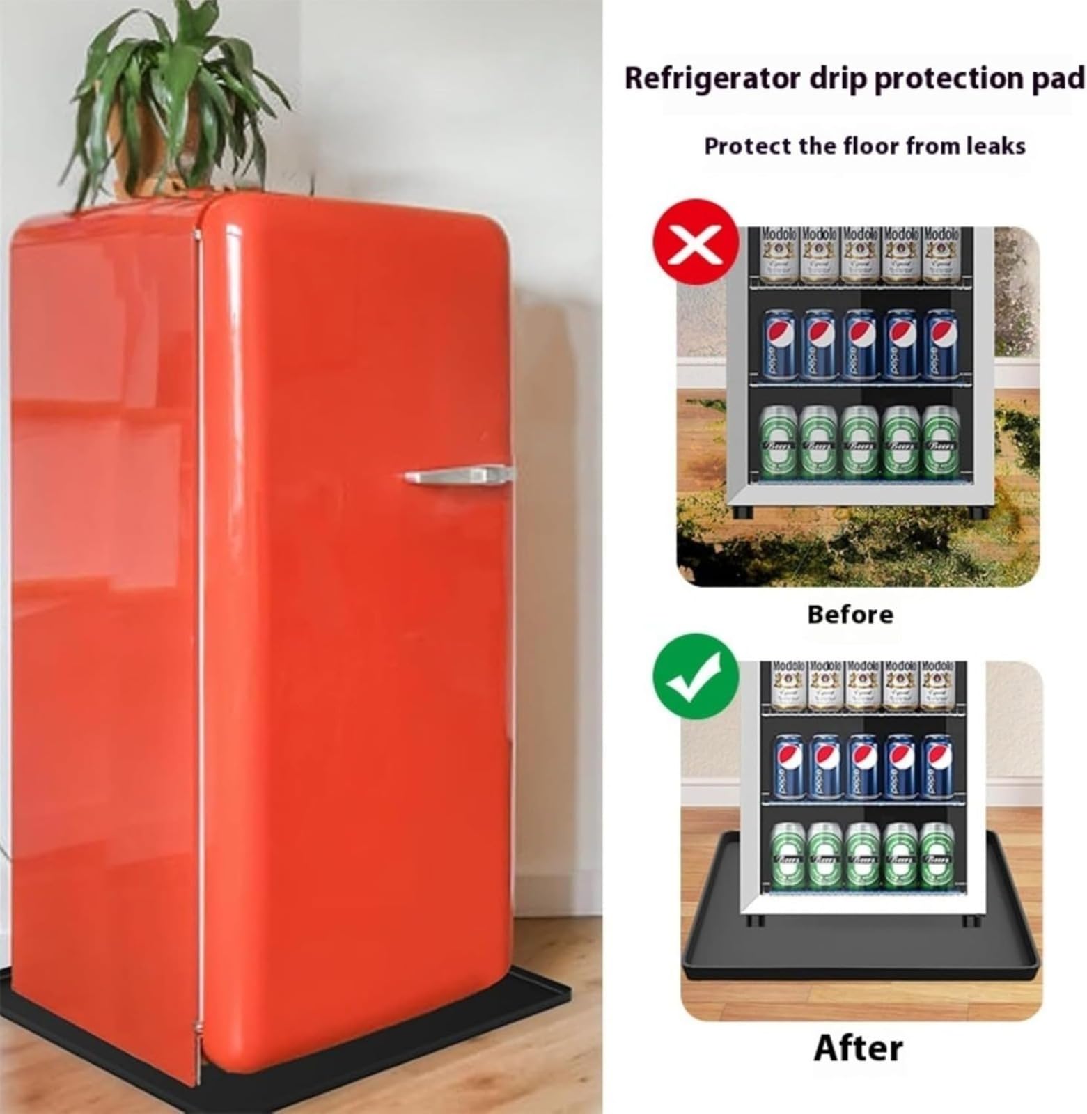 Vassoio Antigoccia Per Lavatrice In Silicone – 50x50 Cm, Bordi Rialzati, Antiscivolo, Per Sottofrigorifero E Elettrodomestici (nero)