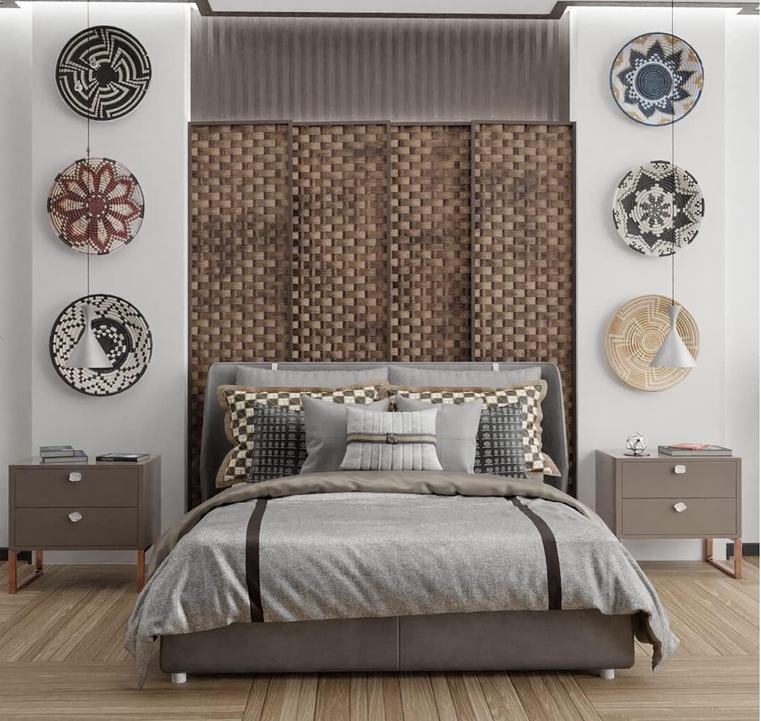 African Rwanda Woven Trivet or Wall Hanging Art 12" Across