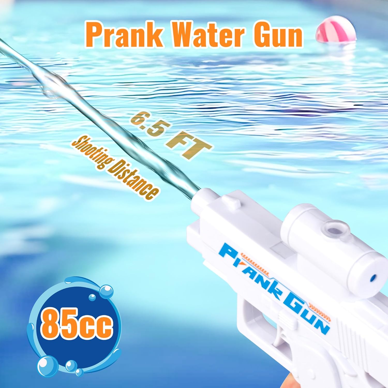 Prank Water Gun, Prank Two-Way Water Gun, Pranks Battle Waters Guns Fight, Novelty Game for Parties & Summer Fun (White)