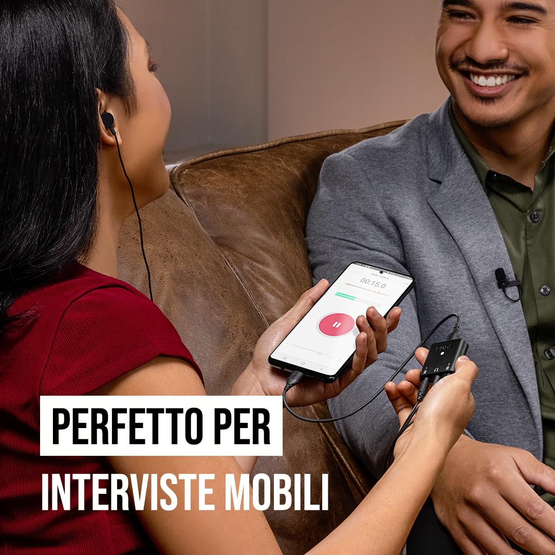 RØDE AI-Micro Interfaccia Audio Ultra-compatta a Doppio Canale per Computer, Smartphone e Tablet
