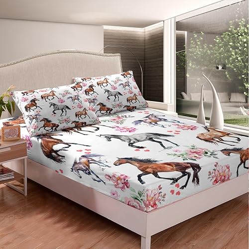 Miniatura 64 de Erosebridal Sábanas rústicas de oso para decoración de cabaña, camping, sábana bajera ajustable de ciervos de caza para cabaña, juego de ropa