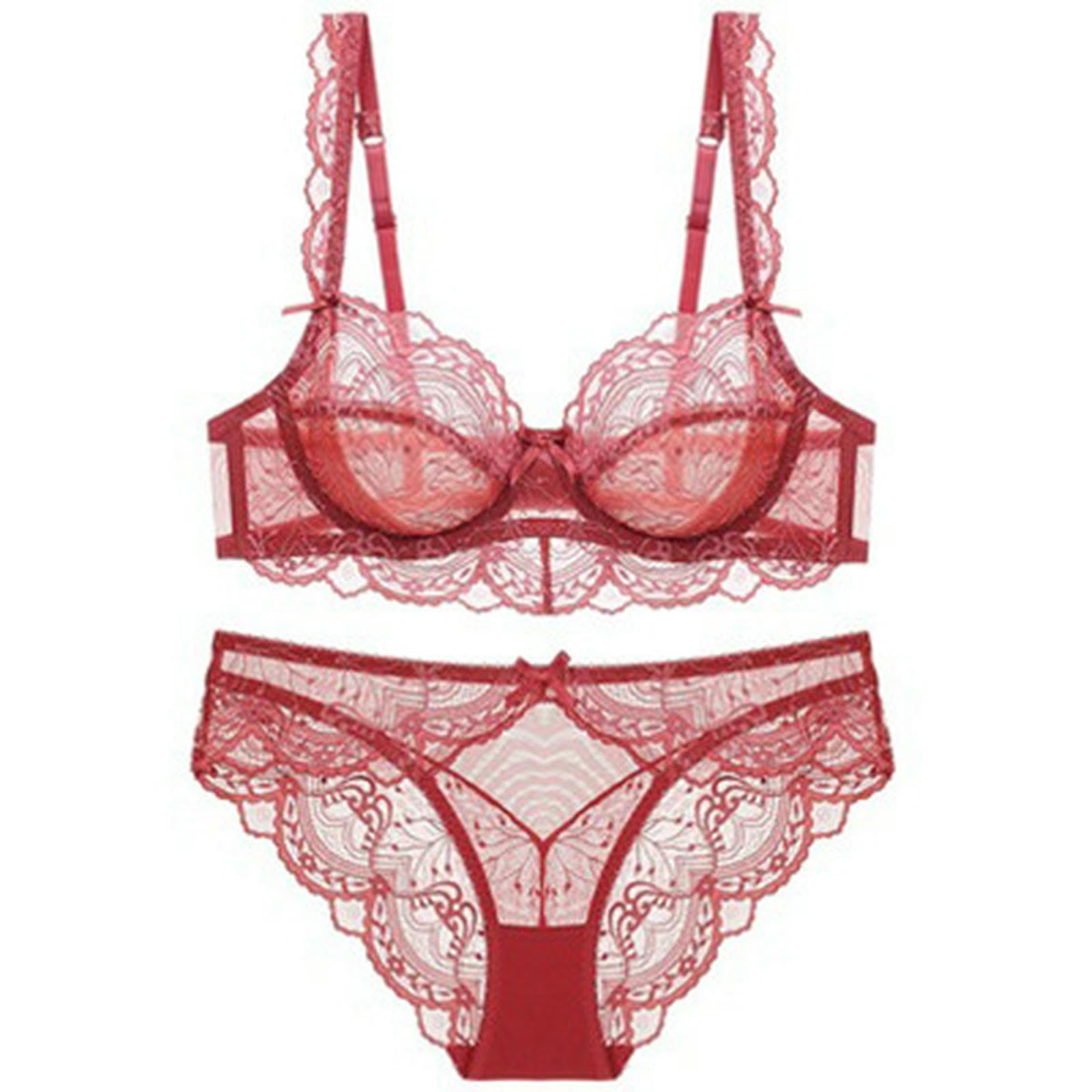 Sujetadores Conjunto De Lencería Encaje, Estilo Francés Fino Y Sexy, Sujetador Push-up Atractivo, Sin Relleno -Blanco-(Juego) 36 80a
