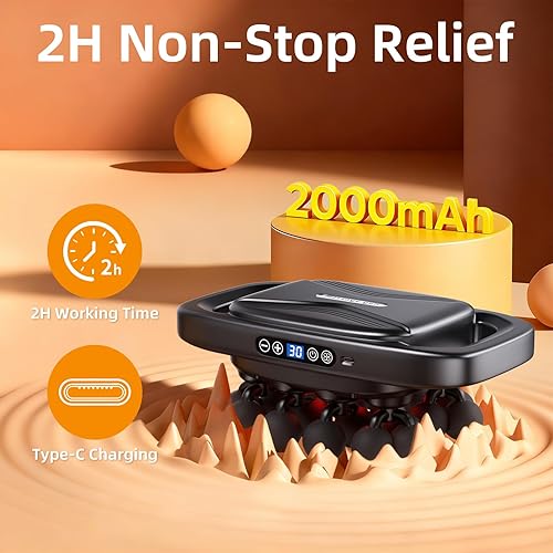 Miniatura 6 de Juego de pistolas de masaje de 20 cabezas, masajeador de tejido profundo con 3 modos y 30 niveles, masajeador muscular, alivio del dolor, pistola de